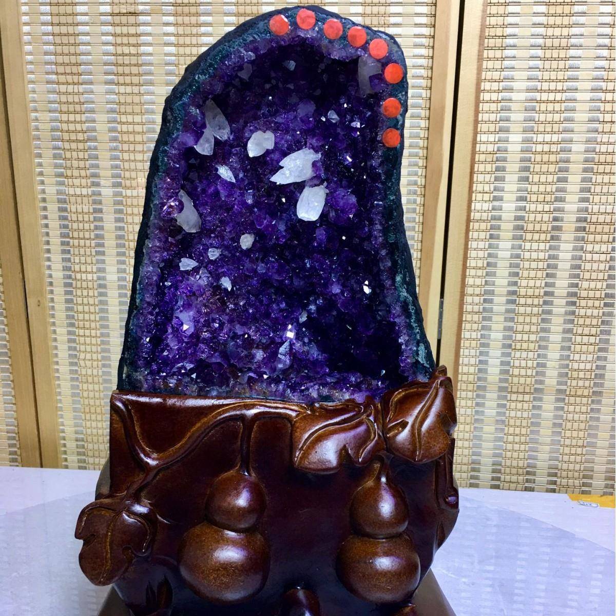 紫水晶洞摆件 天然水晶紫水晶洞 紫晶洞簇能量原石办公室家居摆件