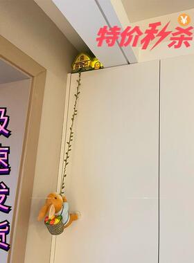 可爱爬藤小兔子挂件家居装饰品动物壁挂户外庭院阳台造景装饰盆挂