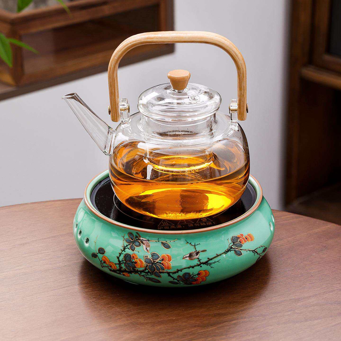 玻璃壶耐热围炉煮茶提粱泡茶花茶壶冲茶器蒸煮茶壶电陶炉高端茶具