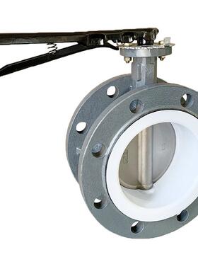 D41FC铸钢动体四氟铁手柄手中线门软兰密封法蝶阀阀444天津工厂