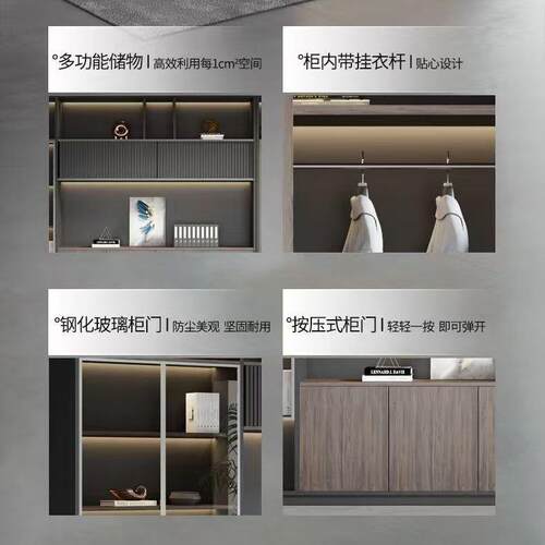 新款家办公室背景柜物轻奢老板办公室具木质储分层ZSZ资料柜柜文