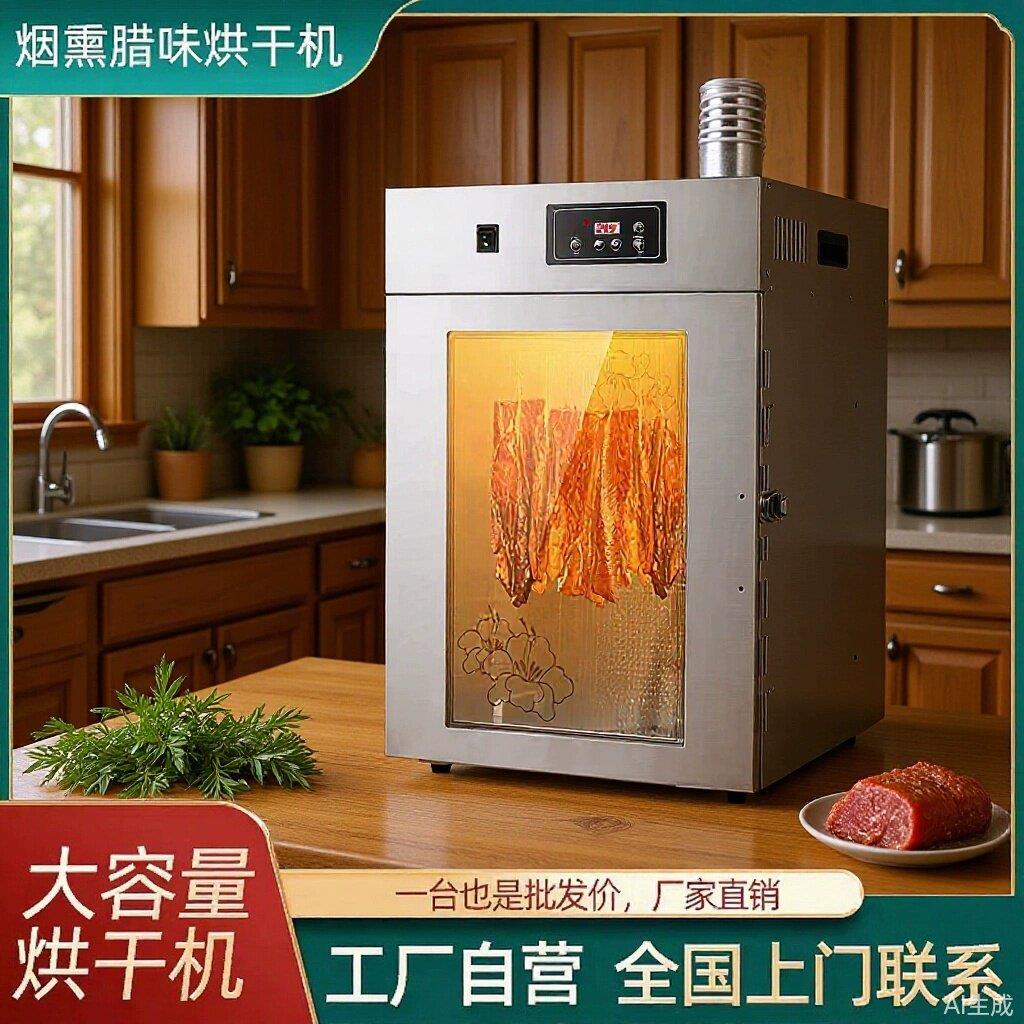 新款烟熏腊肠腊肉食物烘干机小型电加热家用多功能腊鱼腊鸭脱水机