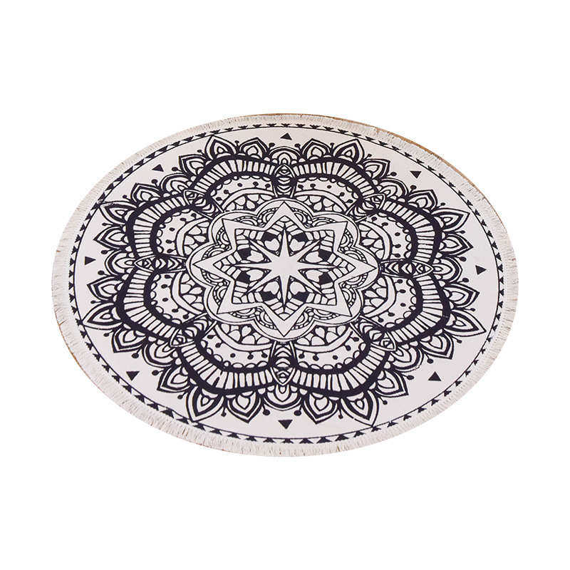 织秀圆形棉线编织家用地垫客厅卧室床边地毯北欧简约百搭地垫,居家布艺,家用脚垫,淘宝优惠券,粉丝福利购,淘宝优惠卷