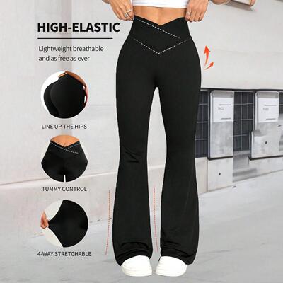 High waisted fitness yoga micro flared pants sports pants