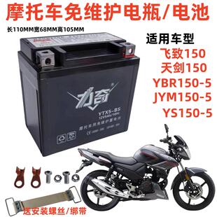 适用山叶150飞致150天剑YS150-5机车免维护蓄电池JYM150电瓶