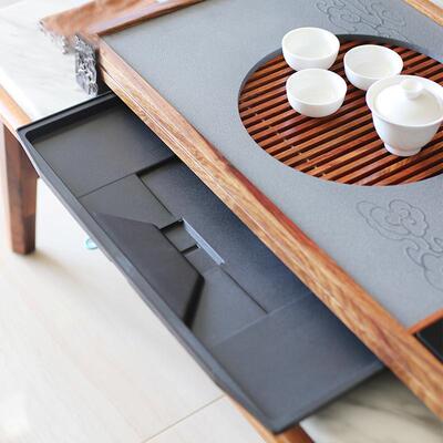 天然乌金石茶盘储水抽屉式全自动一体茶具套装客厅家用实木茶台海
