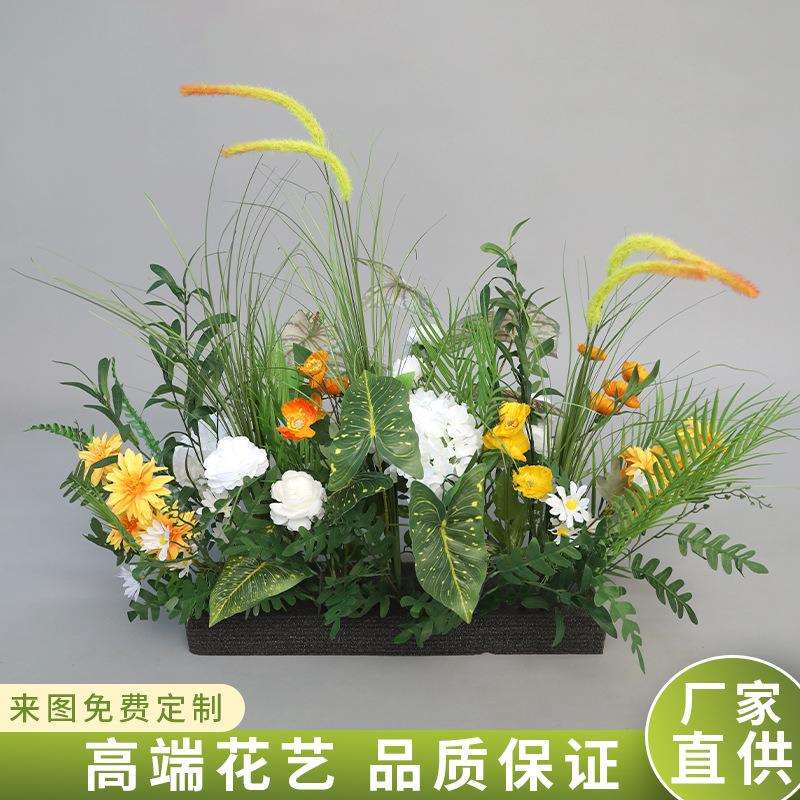 莫奈真绿植端地庆排花艺婚礼商场仿真绿植美陈布置假花路引婚真仿