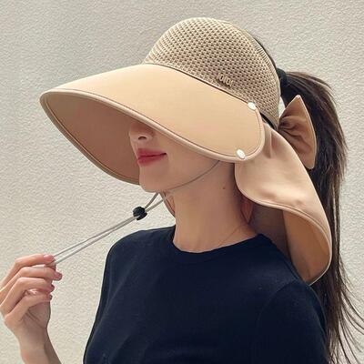女式太阳帽2026正流行披肩防晒帽子女夏季户外防紫外线空顶帽加宽