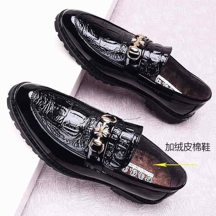 正品男休闲春小皮流鞋男韩版潮夏季亮面百搭士英伦皮鞋西装发型师