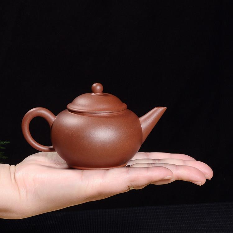 宜兴底紫砂壶全手工茶槽壶家用茶具内推球孔原矿朱青泥120LJWcc薄