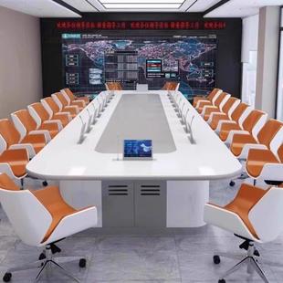大型智能无纸化会议桌、简约现代彩绘长桌、酒吧洽谈桌、升降屏培