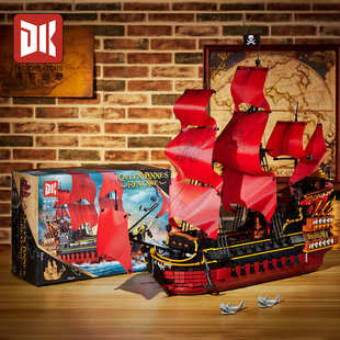 得客6002安妮女王复仇号加勒比海盗船收藏级精美摆件益智拼装 积木