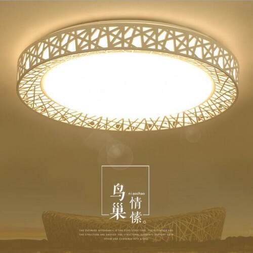圆形鸟巢led吸顶灯 客厅灯卧室灯 现代简约创意房间灯饰灯具
