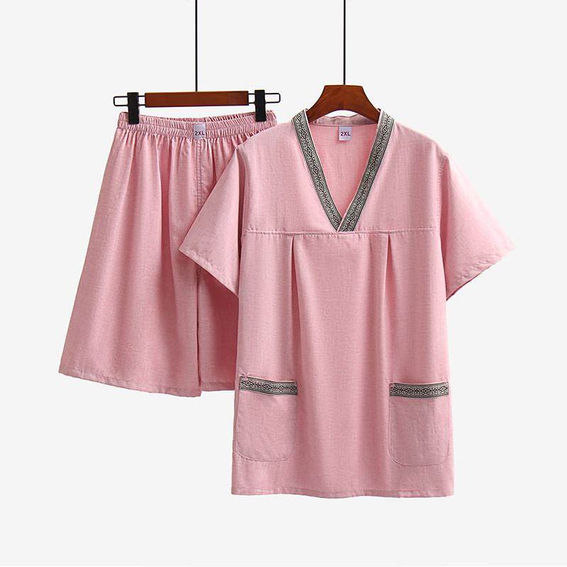 彷麻素色汗蒸服女大码男桑拿服足疗洗浴按摩浴衣家居睡衣情侣套装,居家布艺,汗蒸服,淘宝优惠券,粉丝福利购,淘宝优惠卷