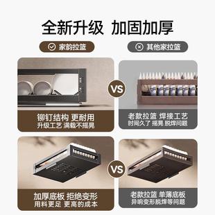 碗架收纳 拉篮厨房橱柜304不锈钢双层抽屉式 内置碗篮碗碟厨具柜内