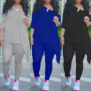 sets pants斜肩长裤 shoulder 两服 slanted Two