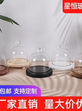 厂家创意小夜灯摆件EVA防尘卡扣手办永生花玻璃罩手工