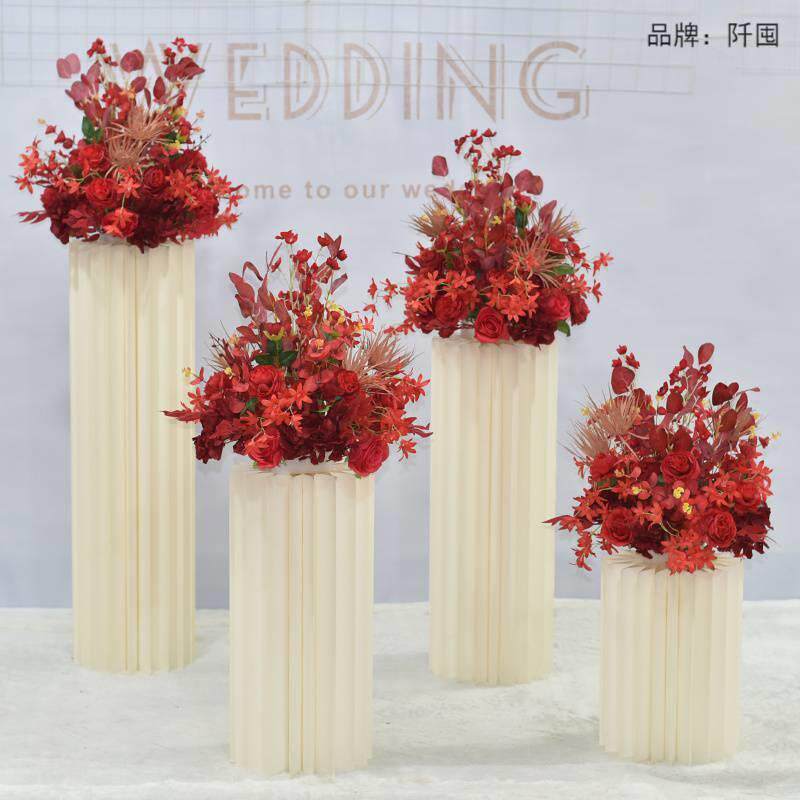 婚庆道具假花立柱摆放花球花柱酒店婚礼现场布置橱窗车展装饰摆件
