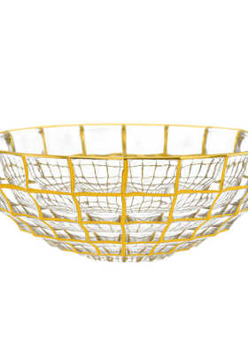 XXSP 北欧轻奢描金水晶玻璃家居摆件客厅家用创意果盘果斗批发