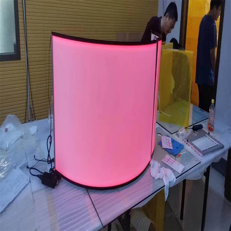 三菱亚克力激光导光板热弯形状导光板户外展示雕刻图案非标导光板