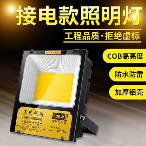 led投光工灯户外防水高e真亮彩ld投射灯庭院亮地照明灯接电款室外
