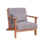 简约懒人沙发椅北欧风实木布艺沙发可拆洗棉麻面料茶几家具套装