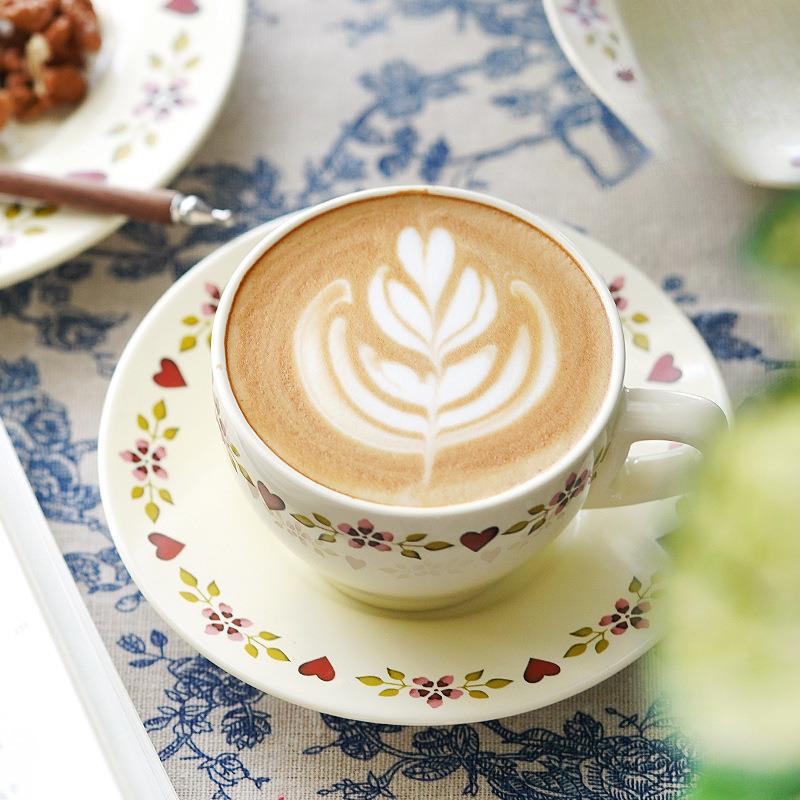 咖啡杯碟碎花田园风陶瓷下午茶餐具套点心盘餐盘咖啡杯子套装