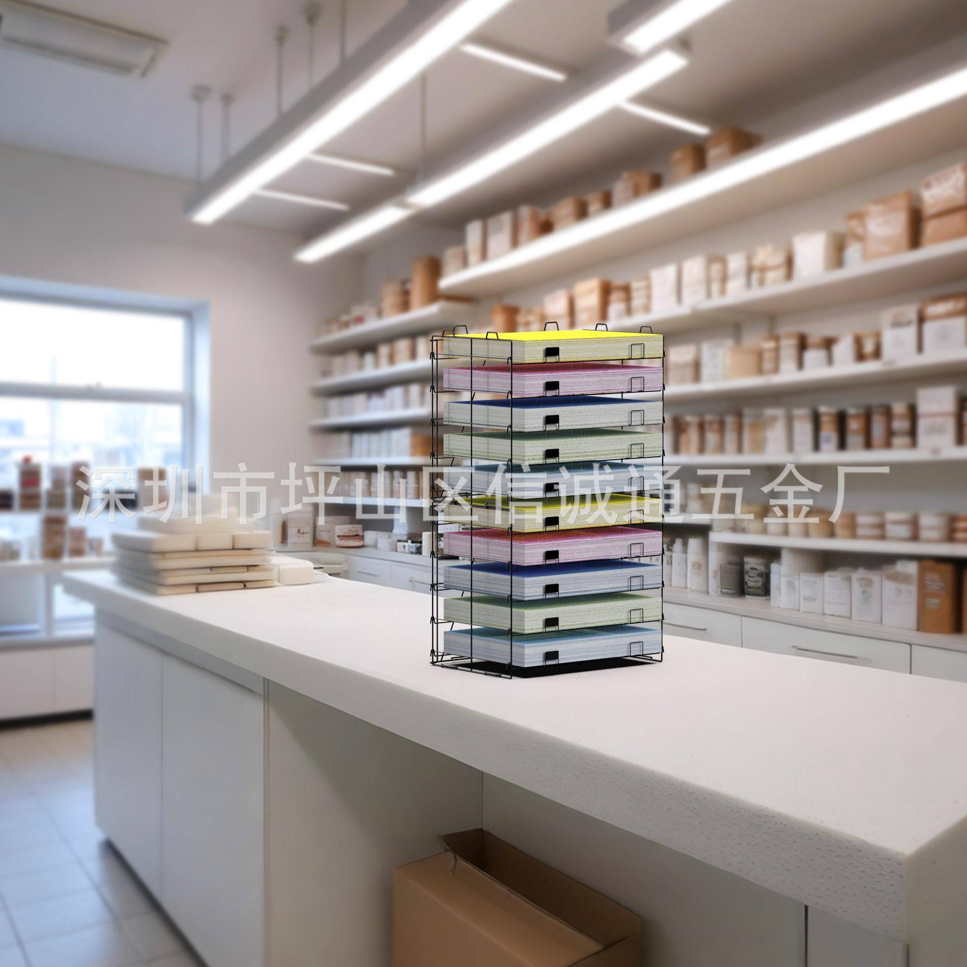 定制订做商超货品专用展示架泡沫棉毛巾布匹纸张多层收纳促销货架
