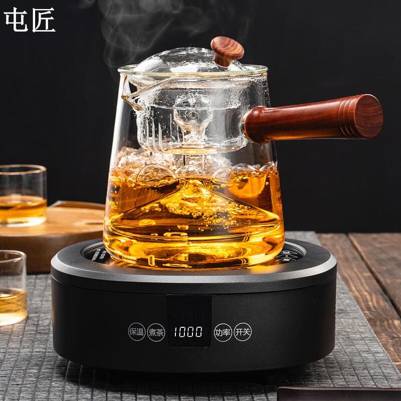 耐热玻璃蒸煮两用养生茶具套装煲泡茶炉黑晶炉煮茶器蒸汽普洱煮茶