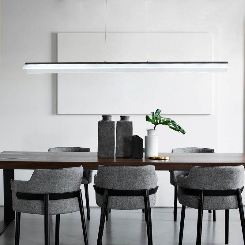 长条LED办公室/灯餐厅吊创y1188意性个克亚力灯具长方形简约网红