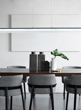 长条L意ED公室/餐厅吊灯创办y1188个约性亚克力灯具长方形简网红