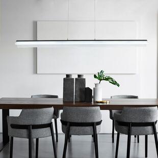 长条L意ED公室 餐厅吊灯创办y1188个约性亚克力灯具长方形简网红