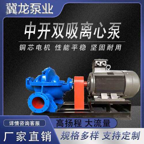 冀龙水泵250S39单吸双吸泵大流量河渠灌溉泵卧式高扬程清水离心泵