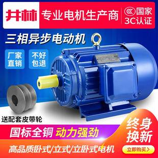 2.2 1.5 1.1 7.5KW全铜国标380V电机 5.5 三相异步马达0.75