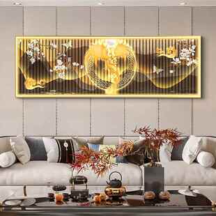 网红新中式凤飞客厅装饰画中国风花鸟卧室挂凰画沙发背景墙横版腾