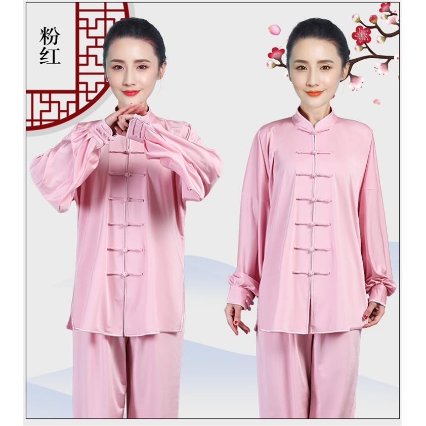 正品新款2024太夏季牛奶丝短袖太极女服飘逸男中袖表演服拳极服练