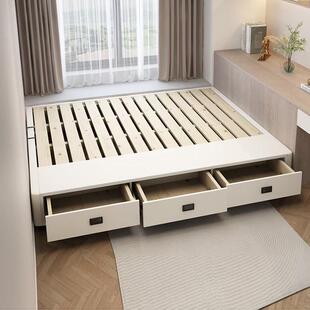 无床头储物排骨架床带抽屉榻榻米床架落地1.5/1.8床任意尺寸
