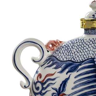 景德镇陶瓷酒瓶子3斤装 元 青花釉里红酒具 家用密封泡酒缸酒罐爆款