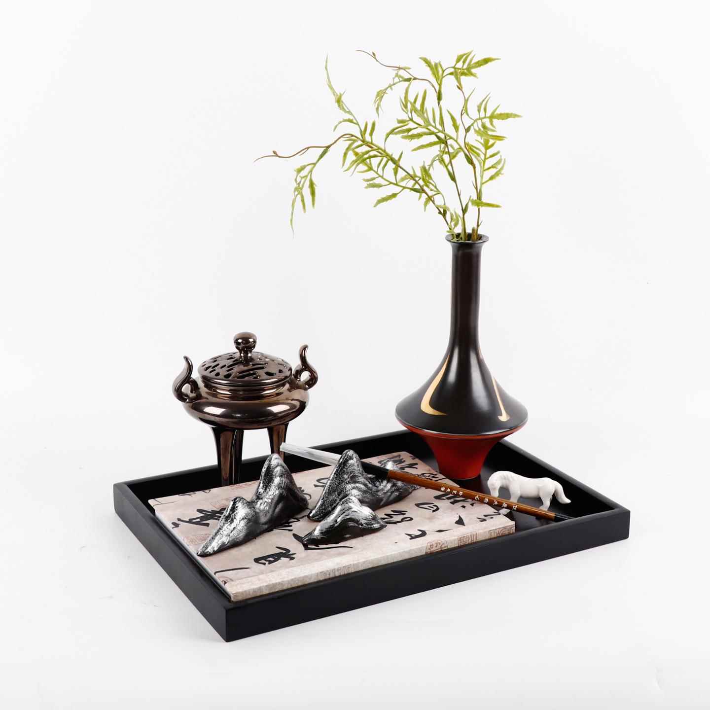 新中式高档客厅艺术摆件高级感小众装饰品样板间酒店软装茶室饰品