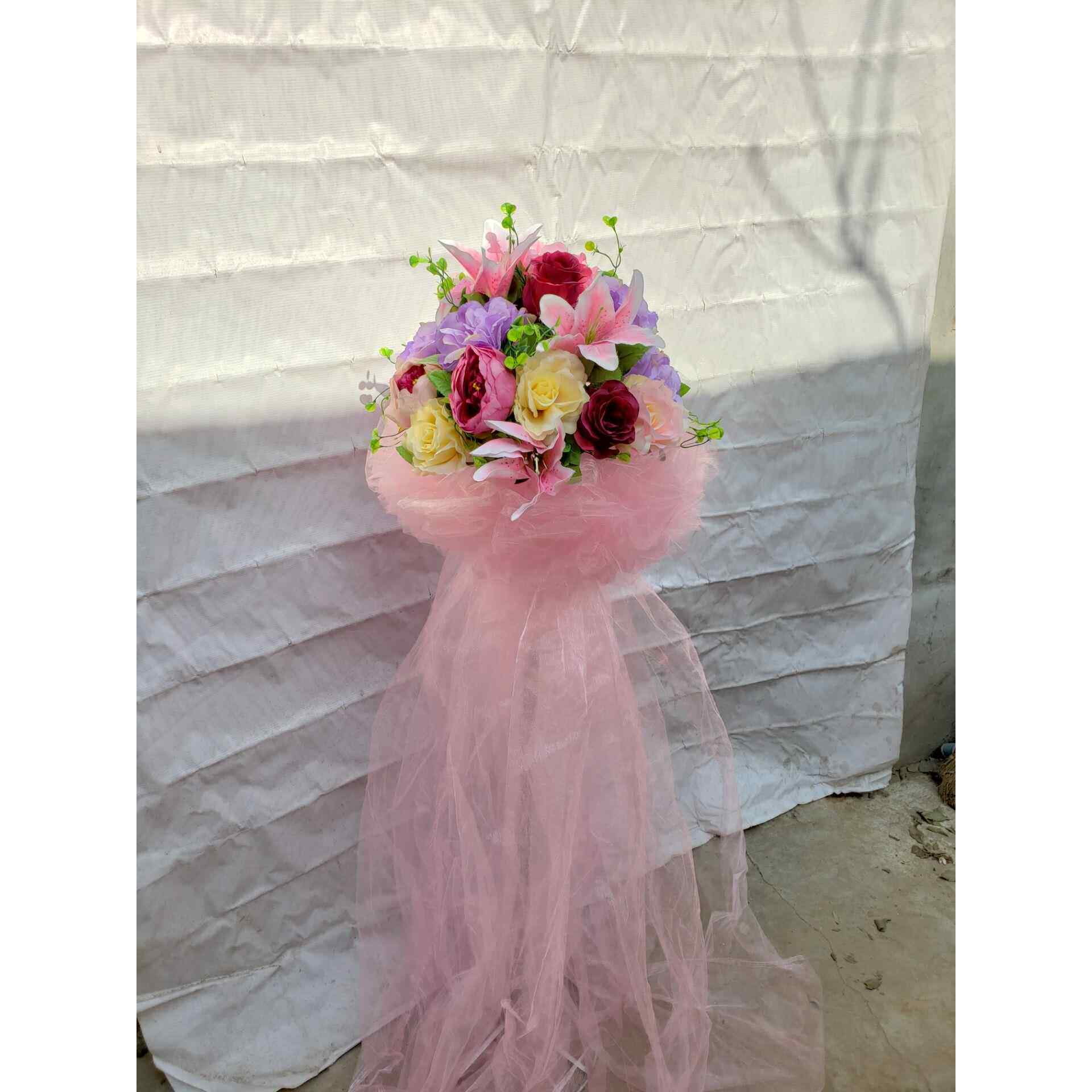 高档门婚庆路引花篮绢花道具用品铁架艺升降子拱花节庆排礼品