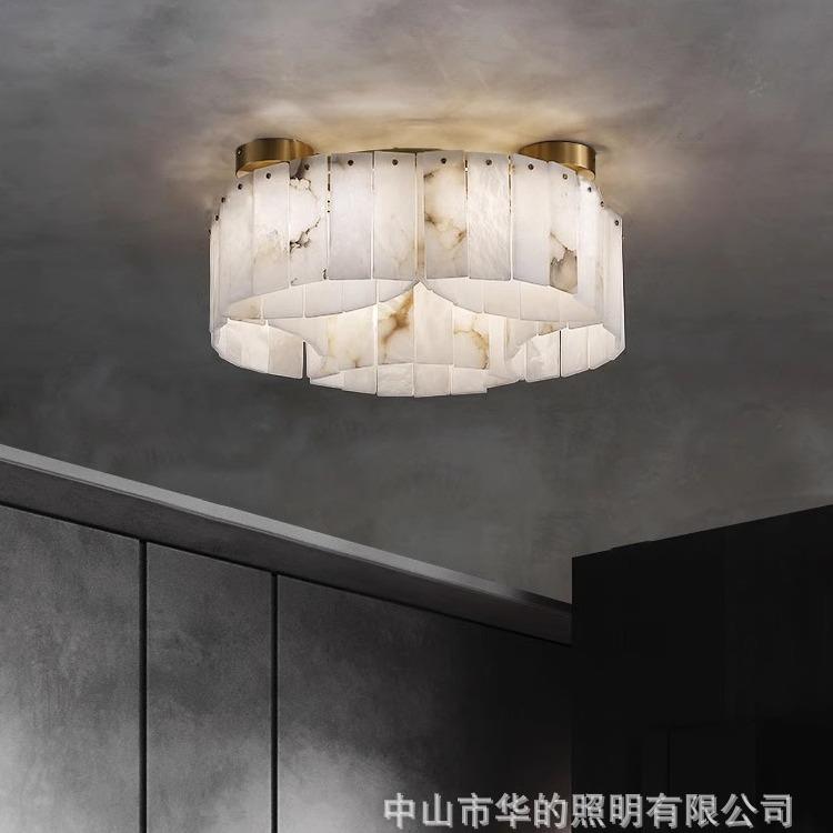 北欧全铜云石吸顶灯后现代轻奢客厅餐厅卧室灯创意室内设计师灯具