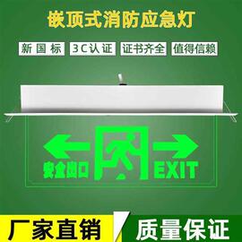 钢化玻璃嵌顶吸顶水晶应急通道，指示牌安全出口电梯，消防疏散标志