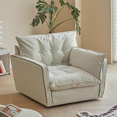 意式极简单人创意布艺客厅旋转休闲轻奢软沙发单椅懒人网红云朵