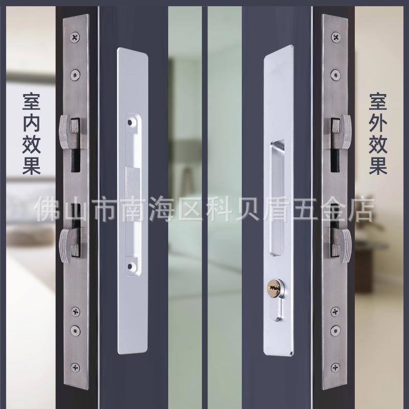 双钩-推拉门铝合金移门带钥匙阳台卫生间一字单点锁钩锁锁门推锁