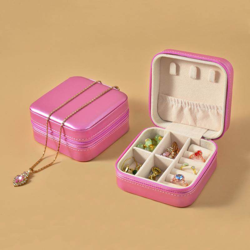 便携首饰盒高档饰品收纳盒绒面小巧项链耳钉戒指精致旅行随身包袋,包装,首饰包装,淘宝优惠券,粉丝福利购,淘宝优惠卷
