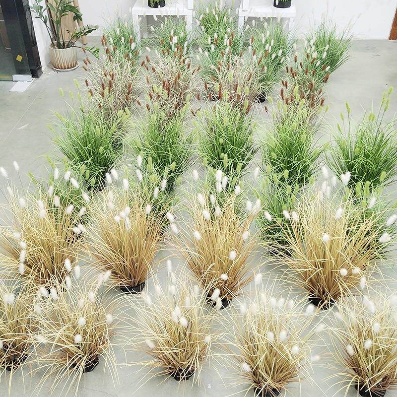 仿真狗尾巴草草堆草团草丛仿真草蒲草造景兔尾巴草仿真植物盆栽