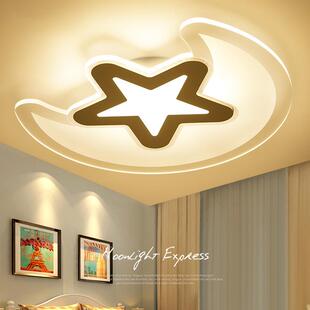 儿童房间灯星星月亮led吸顶灯超薄卧室灯温馨浪漫男女孩护眼灯具