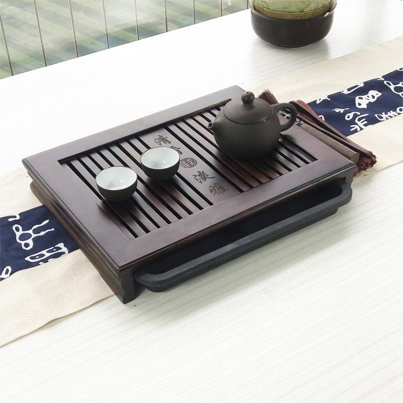 茶盘家用简易一二人用茶台实木储水式简约小型茶具托 托盘茶海干