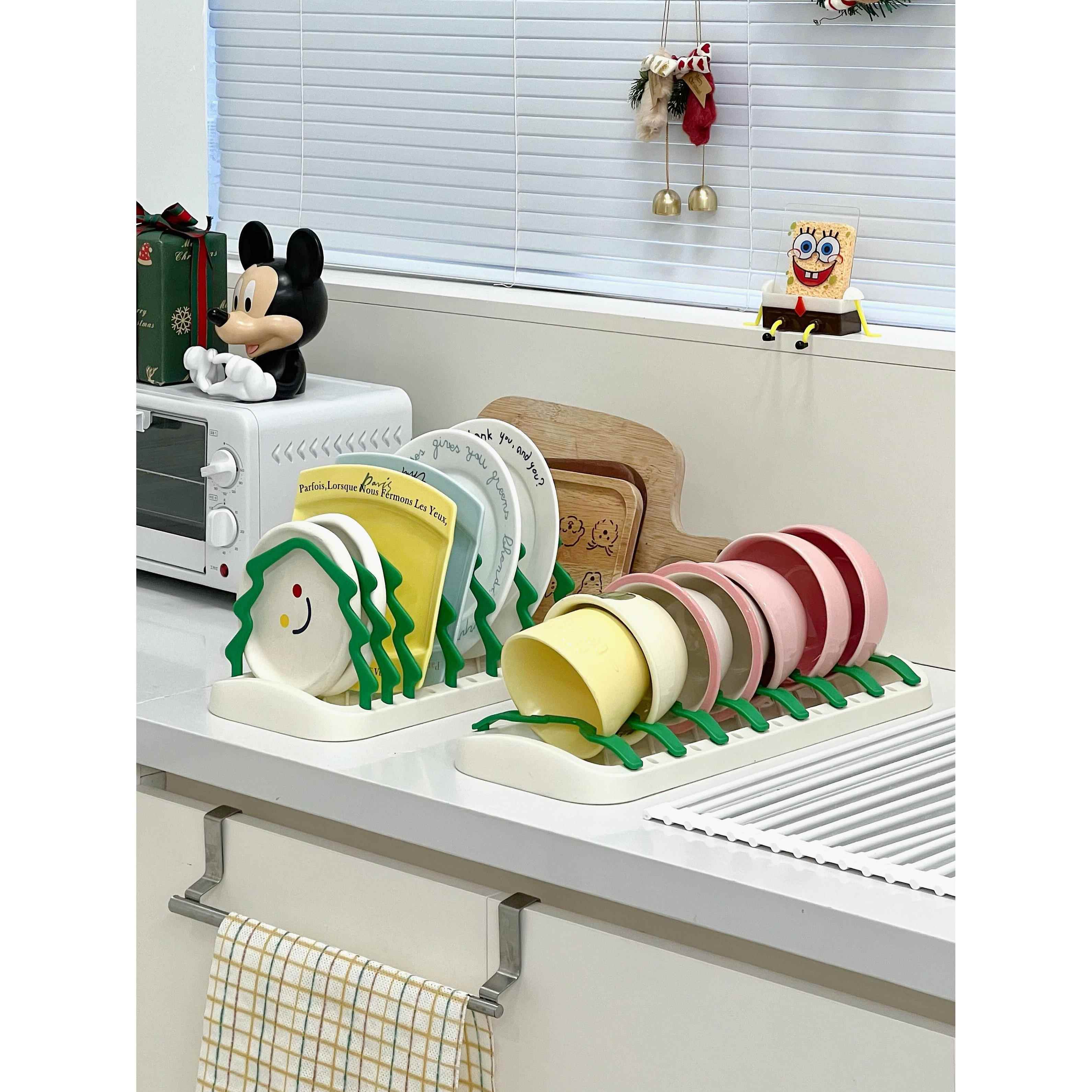 碗碟收纳架沥水碗架置物架盘子收纳架托家用厨房分类陈列展示架