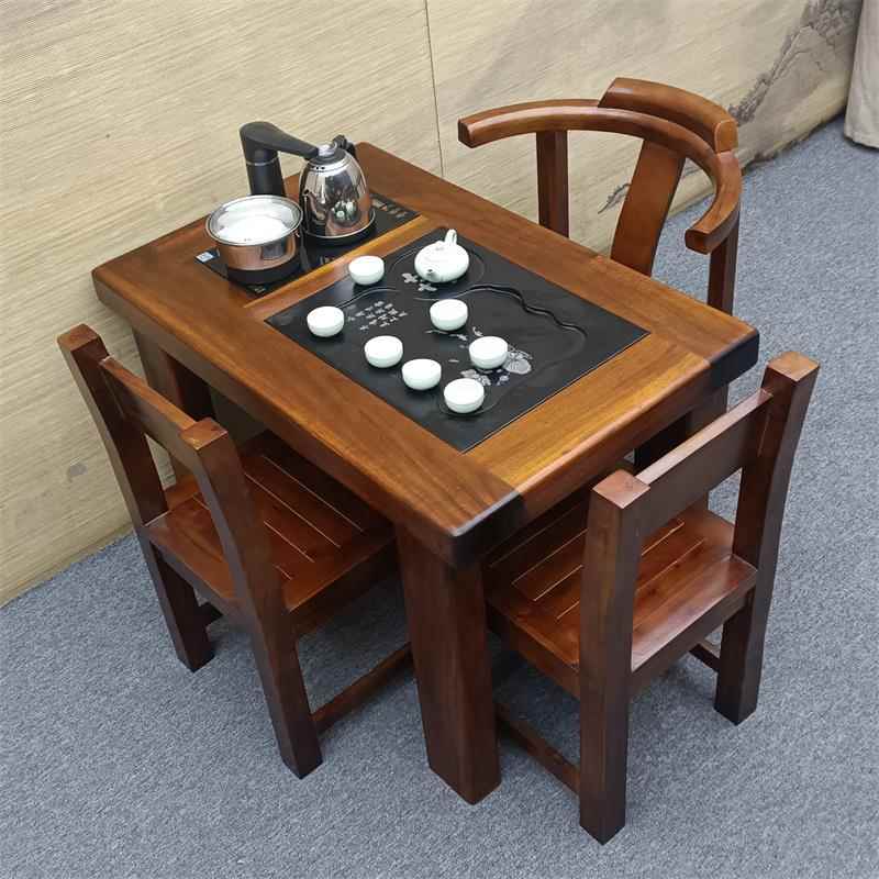 正品老船木茶椅组合纯实功木茶台夫中式家具桌小型客厅办公室阳台
